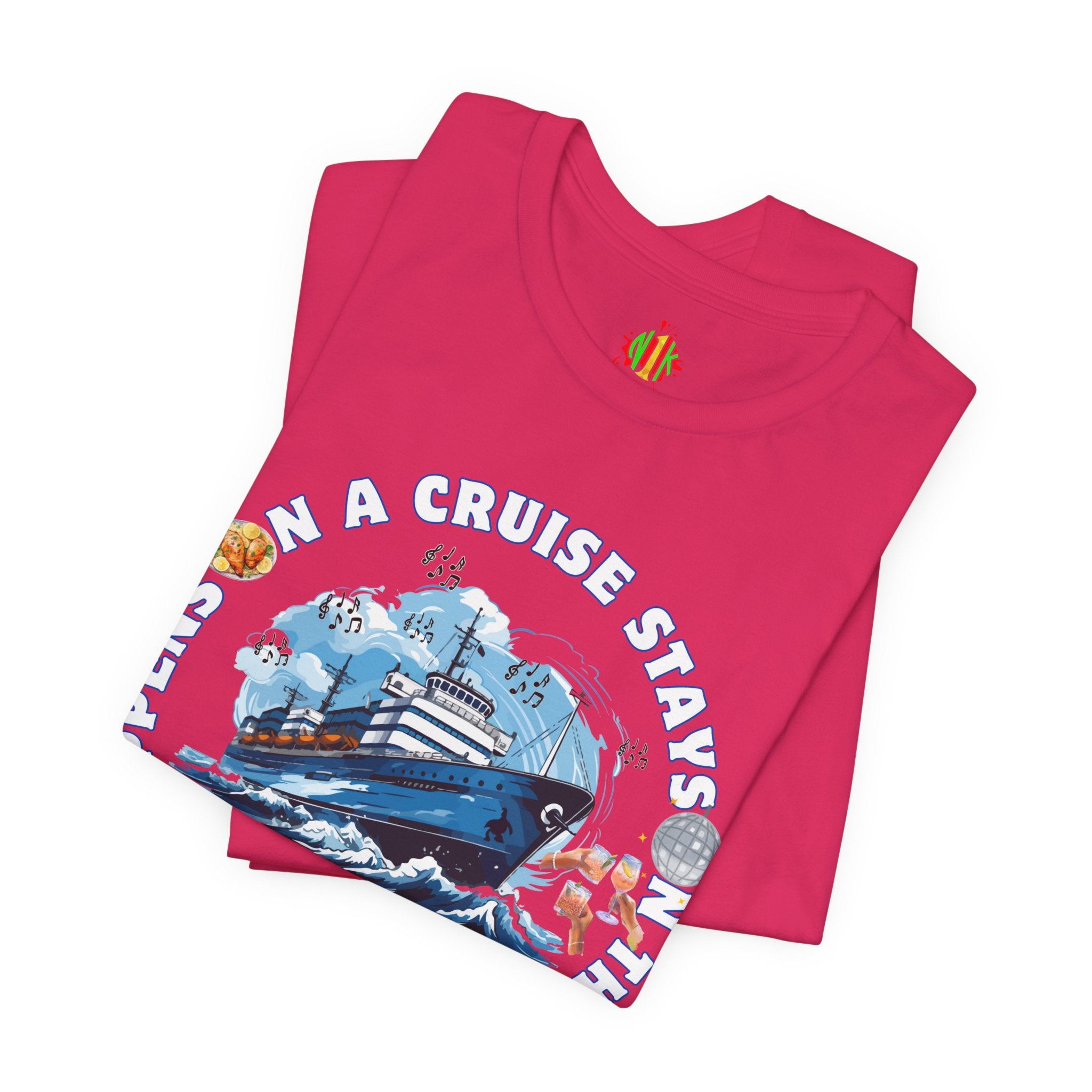 Fun Cruise Vibes Unisex Tee - "What Happens on a Cruise Stays on a Cruise"